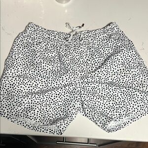 White and Black Polka Dot Swim Shorts